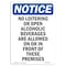Signmission OSHA Notice Sign, 14" Height Rigid Plastic, No Loitering Or Open Alcoholic Sign, Portrait OS-NS-P-1014-V-14697 - alternate 1
